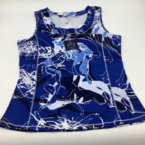 The Bubble‎ Womens Lexi Tank Top Blue Floral Size Medium NWT - Picture 1 of 9